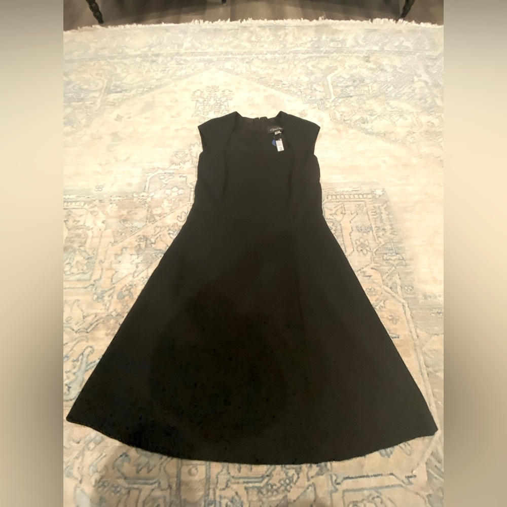 Black A-line dress with square neck NWT, size 10 Chelsea Rose Brand
